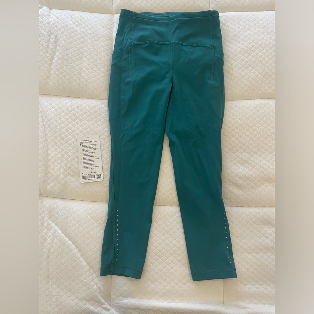 LULULEMON SWIFT SPEED HR CROP 21” GREEN